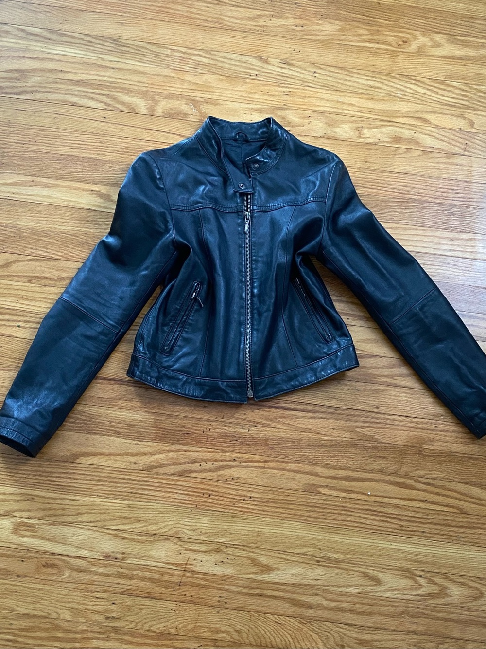 Women’s Black Leather Jacket - Classic Biker Style